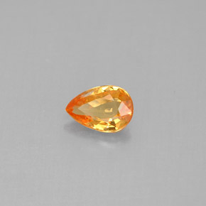 0.50カラットの天然イエローオレンジサファイア（6×4.1 mm・洋梨の形）