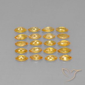 3.90カラットの天然ミディアムゴールデンサファイア（5.1×2.6 mm・マーキス）