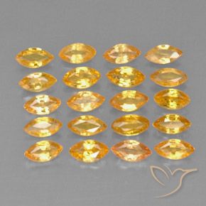 3.90カラットの天然Medium-Light Orange-Gold サファイア（4.9×2.5 mm・マーキス）