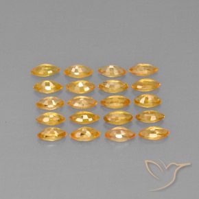 3.90カラットの天然Medium-Light Orange-Gold サファイア（4.9×2.5 mm・マーキス）