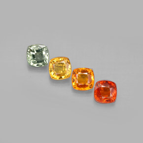 2.80カラットの天然マルチカラーサファイア（4.7×4.6 mm・クッションカット）