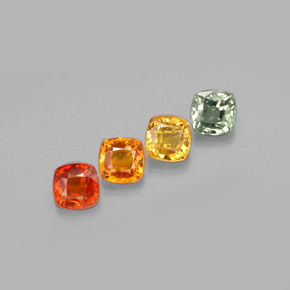 2.80カラットの天然マルチカラーサファイア（4.7×4.6 mm・クッションカット）