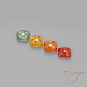 2.20カラットの天然マルチカラーサファイア（4.5×4.4 mm・クッションカット）