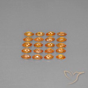 3.76カラットの天然ディープオレンジサファイア（5×2.7 mm・マーキス）