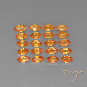 3.79カラットの天然ミディアムオレンジサファイア（5×2.8 mm・マーキス）