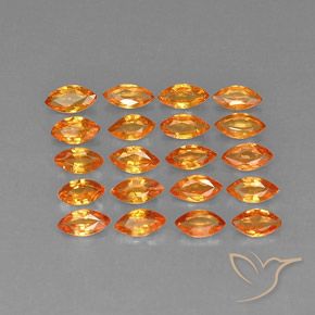 3.79カラットの天然ミディアムオレンジサファイア（5×2.8 mm・マーキス）
