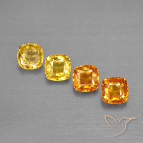 1.70カラットの天然マルチカラーサファイア（4.2×4.1 mm・クッションカット）