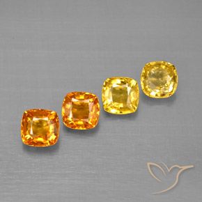 1.70カラットの天然マルチカラーサファイア（4.2×4.1 mm・クッションカット）
