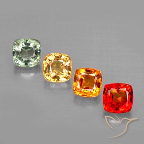 2.49カラットの天然マルチカラーサファイア（4.5×4.4 mm・クッションカット）