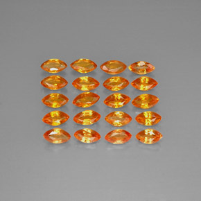 カラットの天然イエローオレンジサファイア（4.8×2.7 mm・マーキス）