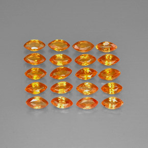 カラットの天然イエローオレンジサファイア（4.8×2.7 mm・マーキス）