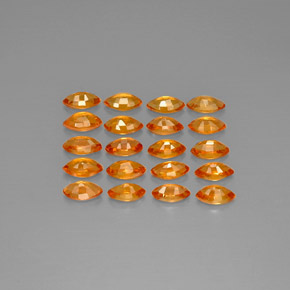 カラットの天然イエローオレンジサファイア（4.8×2.7 mm・マーキス）