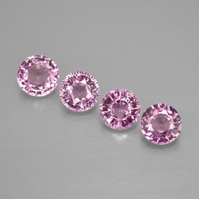 カラットの天然パープルピンクサファイア（4.26 mm・ラウンドカット）