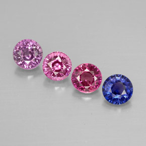 カラットの天然マルチカラーサファイア（3.96 mm・ラウンドカット）