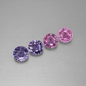 カラットの天然マルチカラーサファイア（3.85 mm・ラウンドカット）