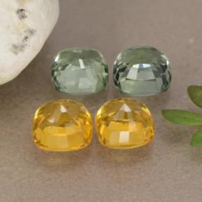 2.75カラットの天然マルチカラーサファイア（4.6×4.6 mm・クッションカット）
