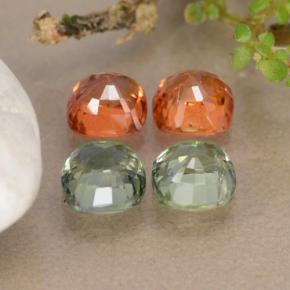 2.53カラットの天然マルチカラーサファイア（4.5×4.5 mm・クッションカット）