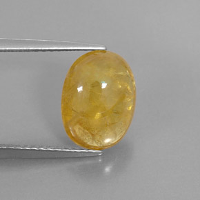 4.29カラットの天然イエローサファイア（11.3×8.6 mm・透明）
