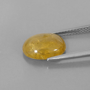 4.29カラットの天然イエローサファイア（11.3×8.6 mm・透明）