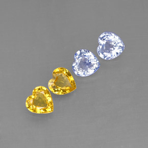 カラットの天然マルチカラーサファイア（4×3.9 mm・ハート型）