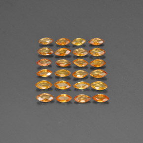 カラットの天然イエローオレンジサファイア（3.6×1.9 mm・マーキス）