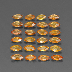 カラットの天然イエローオレンジサファイア（3.6×1.9 mm・マーキス）