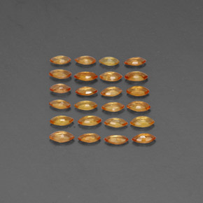 カラットの天然イエローオレンジサファイア（3.6×1.9 mm・マーキス）