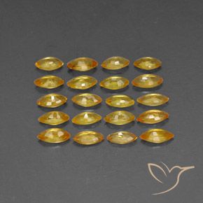 3.73カラットの天然ゴールデンサファイア（4.9×2.5 mm・マーキス）