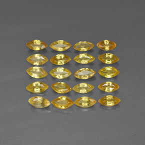 カラットの天然イエローサファイア（5.1×2.6 mm・マーキス）