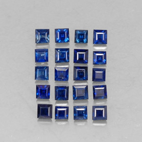 カラットの天然ディープブルーサファイア（1.9×1.9 mm・四角）