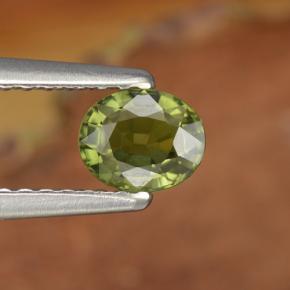 0.52カラットの天然グリーンサファイア（5.1×4.2 mm・オーバルカット）