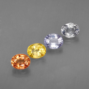 カラットの天然マルチカラーサファイア（5×4 mm・オーバルカット）