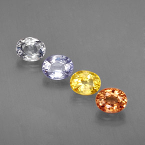 カラットの天然マルチカラーサファイア（5×4 mm・オーバルカット）