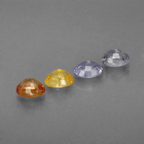 カラットの天然マルチカラーサファイア（5×4 mm・オーバルカット）