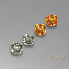 1.57カラットの天然マルチカラーサファイア（4.2×4.1 mm・クッションカット）