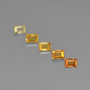 カラットの天然マルチカラーサファイア（3.7×2.6 mm・バゲット）