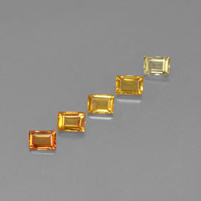カラットの天然マルチカラーサファイア（3.7×2.6 mm・バゲット）