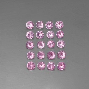 カラットの天然ピンクサファイア（2.89 mm・ラウンドカット）