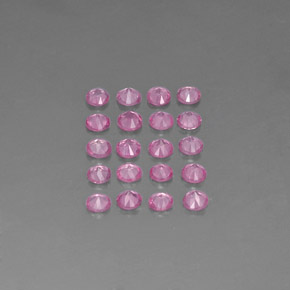 カラットの天然ピンクサファイア（2.85 mm・ラウンドカット）