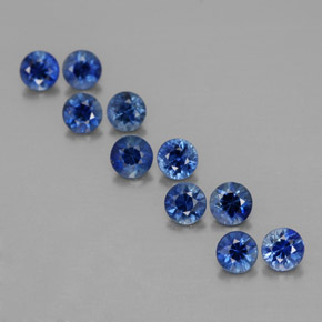 カラットの天然ディープブルーサファイア（3.00 mm・ラウンドカット）