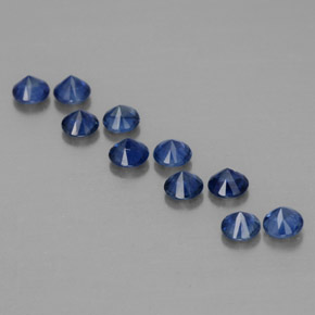 カラットの天然ディープブルーサファイア（3.00 mm・ラウンドカット）