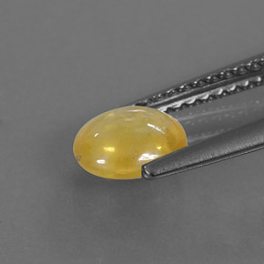 1.09カラットの天然ゴールデンイエローサファイア（6.7×5.7 mm・透明）