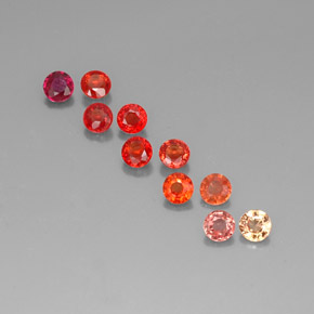 カラットの天然マルチカラーサファイア（3.22 mm・ラウンドカット）