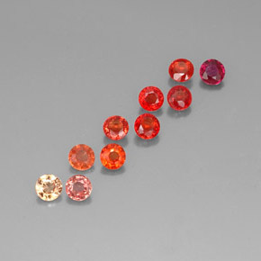 カラットの天然マルチカラーサファイア（3.22 mm・ラウンドカット）