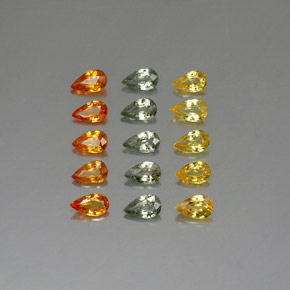 カラットの天然マルチカラーサファイア（5.1×3 mm・洋梨の形）