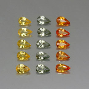 カラットの天然マルチカラーサファイア（5.1×3 mm・洋梨の形）
