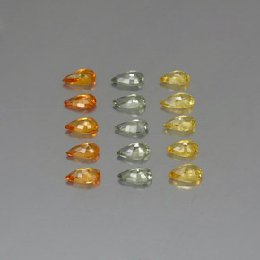 カラットの天然マルチカラーサファイア（5.1×3 mm・洋梨の形）