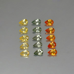 3.58カラットの天然マルチカラーサファイア（4.9×3.1 mm・洋梨の形）