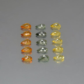 4.20カラットの天然マルチカラーサファイア（4.9×3.1 mm・洋梨の形）