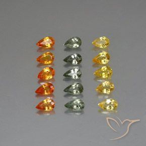 4.32ctw 天然 マルチカラー サファイア, 洋梨の形, VVS-VS